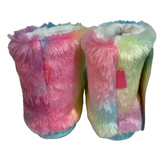 Totes Kids Faux Fur Unicorn Boots with Non Slip Rubber Soles Size 7-8 - Picture 6 of 7